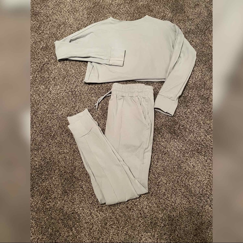 Boutique terry crop top and jogger set